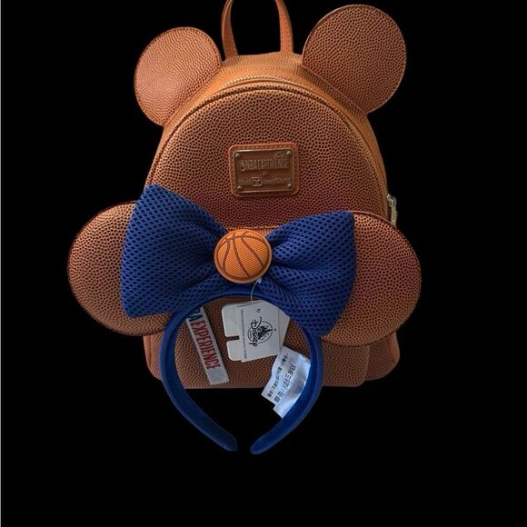 Loungefly X Mickey Mouse NBA Experience Mini Backpack Ears Walt Disney World NEW - Picture 3 of 9